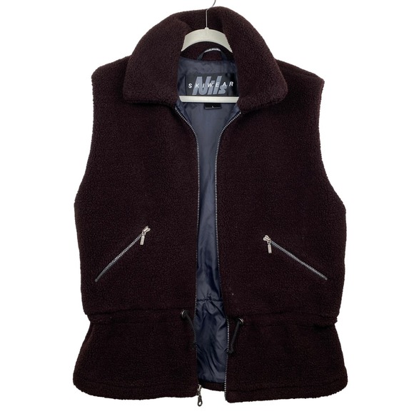 Vintage NILS Skiwear Fleece Ski Vest with Cinched Wast and Zipper Pockets Wmn L - Picture 1 of 11